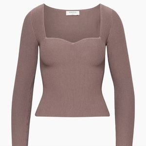 Aritzia Babaton Sculpt Knit Sweetheart Longsleeve